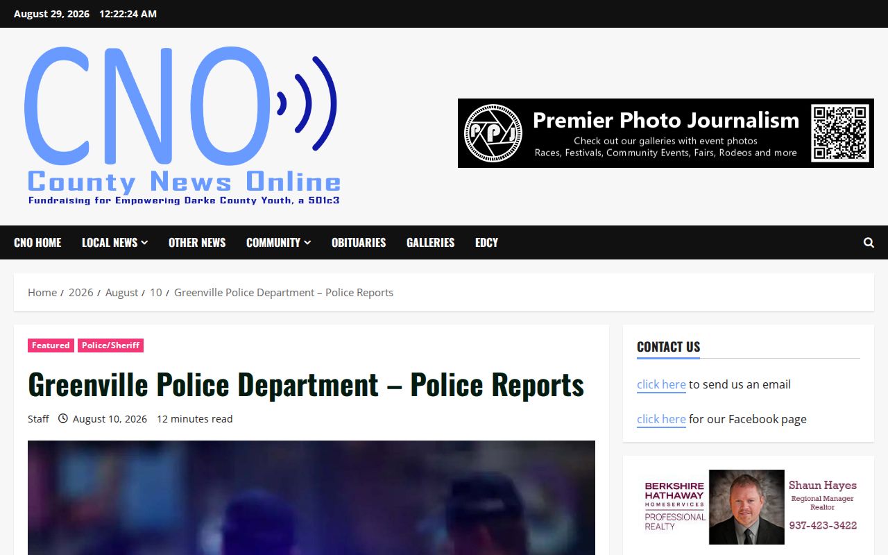 Darke County Greenville police-report news source